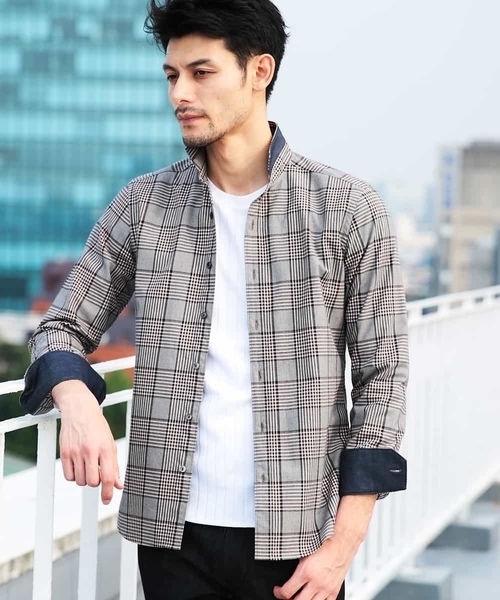 MICHEL KLEIN HOMME (ミッシェルクランオム)の「シャツ(ウェザーグレンチェック)(シャツ/ブラウス・メンズ・ブラウン・SMALL/MEDIUM/LARGE/X-LARGE)」の2枚目の写真