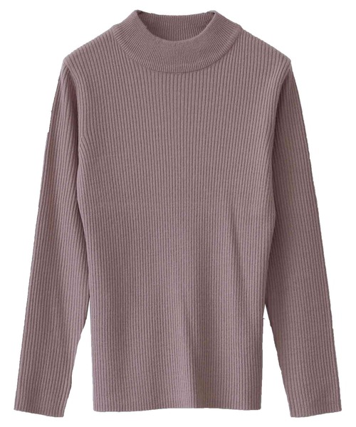 Social GIRL（ソーシャルガール）の「ハイネックモックネックリブニット（ニット/セーター・レディース・ブラック/パープル/グレー/オフホワイト/ブルー/グリーン/マスタード/ベージュ/ブラウン/ピンク/ライトパープル/サックスブルー/ミント/テラコッタ/イエロー/グレイッシュベージュ/ピンクベージュ・M/L）」の13枚目の写真