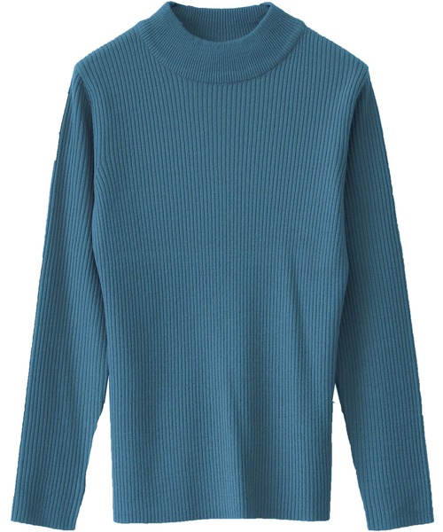 Social GIRL（ソーシャルガール）の「ハイネックモックネックリブニット（ニット/セーター・レディース・ブラック/パープル/グレー/オフホワイト/ブルー/グリーン/マスタード/ベージュ/ブラウン/ピンク/ライトパープル/サックスブルー/ミント/テラコッタ/イエロー/グレイッシュベージュ/ピンクベージュ・M/L）」の11枚目の写真