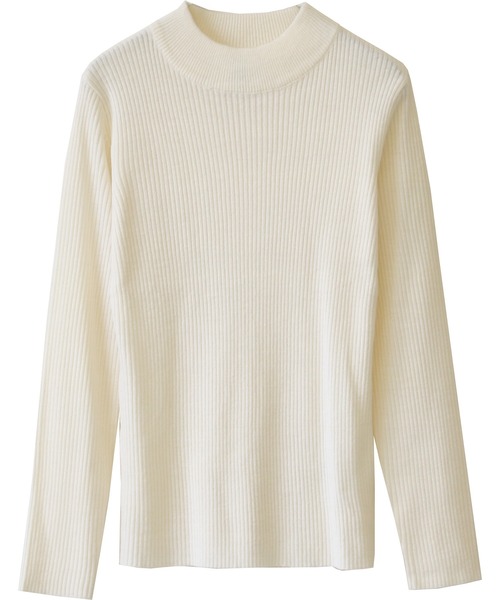 Social GIRL（ソーシャルガール）の「ハイネックモックネックリブニット（ニット/セーター・レディース・ブラック/パープル/グレー/オフホワイト/ブルー/グリーン/マスタード/ベージュ/ブラウン/ピンク/ライトパープル/サックスブルー/ミント/テラコッタ/イエロー/グレイッシュベージュ/ピンクベージュ・M/L）」の22枚目の写真