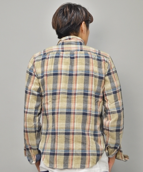 SHIPS JET BLUE（シップスジェットブルー）の「JB: タイニーカラー/ワイヤーシャツ■（シャツ/ブラウス・メンズ・ベージュ/ネイビー/オレンジ・SMALL/MEDIUM/LARGE）」の5枚目の写真