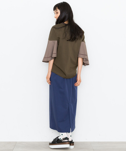 MUVEIL(ミュベール)の「【MUVEIL】袖フリルプルオーバー(シャツ/ブラウス・レディース・ホワイト/ネイビー/カーキ・38/36)」の12枚目の写真