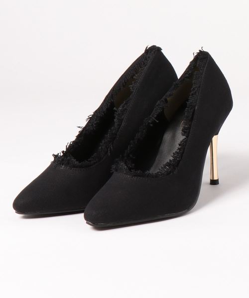 GeeRA(ジーラ)の「スパイクヒールフリンジパンプス(パンプス・レディース・ブラック/ネイビー・SMALL/MEDIUM/LARGE/X-LARGE)」の2枚目の写真