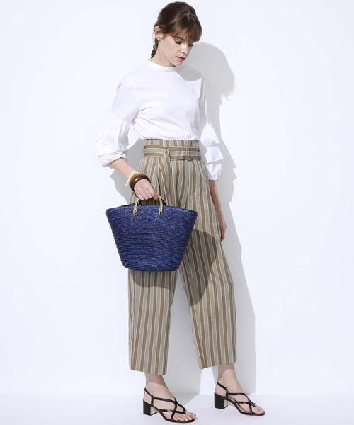 TOPKAPI（トプカピ）の「リボンかぶせ2wayカゴバッグ（かごバッグ・レディース・ライトベージュ/ロイヤルブルー/ブラック・FREE）」の6枚目の写真