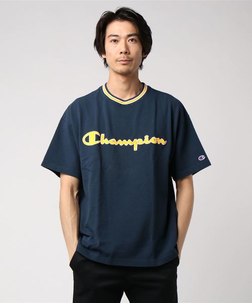 Champion(チャンピオン)の「【Champion/チャンピオン】メンズ Tシャツ アクションスタイル(Tシャツ/カットソー・メンズ・ホワイト/ネイビー/レッド系その他4/ブラック・SMALL/LARGE/X-LARGE/MEDIUM)」の4枚目の写真