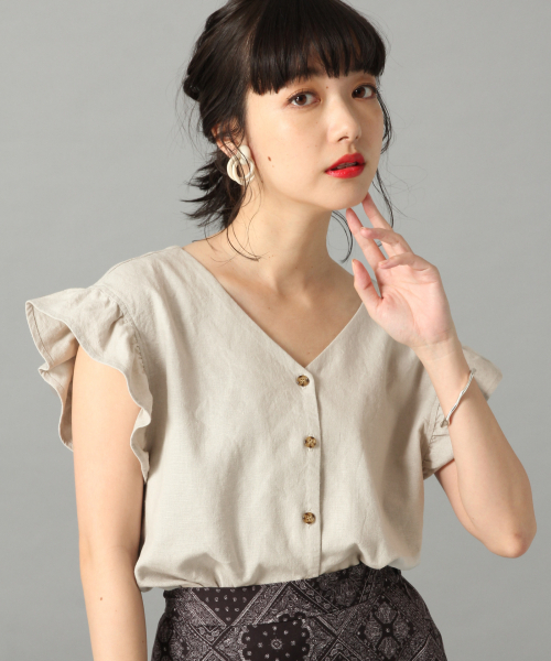 LOWRYS FARM(ローリーズファーム)の「L/Rラッフルフレンチスリーブ 836517(シャツ/ブラウス・レディース・オフホワイト/ブラック/ライトグレー/ベージュ・FREE)」の11枚目の写真