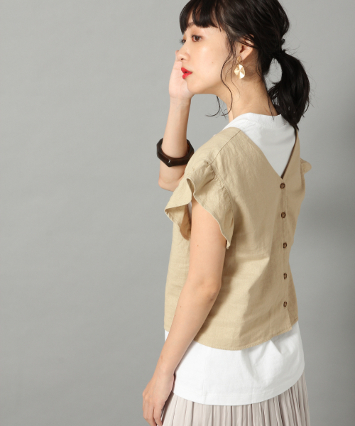 LOWRYS FARM(ローリーズファーム)の「L/Rラッフルフレンチスリーブ 836517(シャツ/ブラウス・レディース・オフホワイト/ブラック/ライトグレー/ベージュ・FREE)」の19枚目の写真