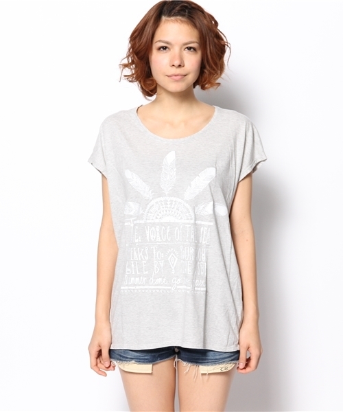 goa（ゴア）の「ﾈｲﾃｨﾌﾞﾌﾟﾘﾝﾄ Tシャツ（Tシャツ/カットソー・レディース・オフホワイト/グレー・FREE）」の3枚目の写真