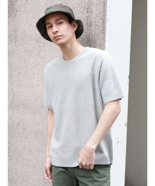 CRAFT STANDARD BOUTIQUE(クラフトスタンダードブティック)の「ボーダー風切替ニットプルオーバー○(ニット/セーター・メンズ・ネイビー/アイボリー/グレー系その他・M/LL/L)」の2枚目の写真