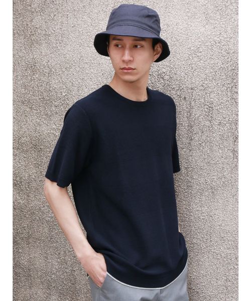 CRAFT STANDARD BOUTIQUE(クラフトスタンダードブティック)の「ボーダー風切替ニットプルオーバー○(ニット/セーター・メンズ・ネイビー/アイボリー/グレー系その他・M/LL/L)」の3枚目の写真