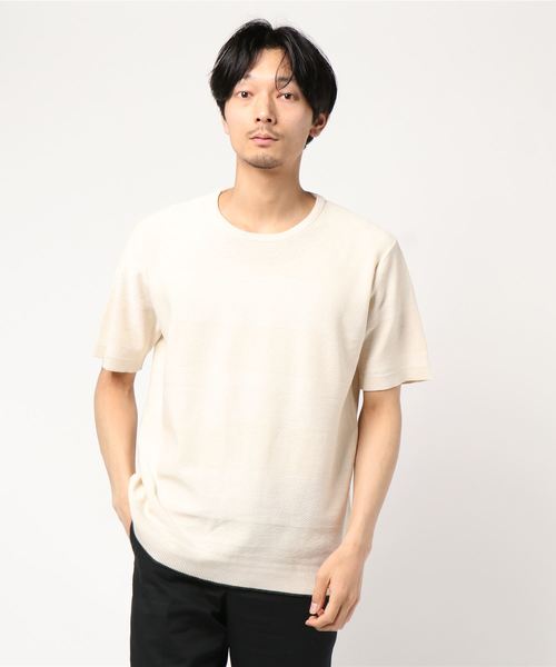 CRAFT STANDARD BOUTIQUE(クラフトスタンダードブティック)の「ボーダー風切替ニットプルオーバー○(ニット/セーター・メンズ・ネイビー/アイボリー/グレー系その他・M/LL/L)」の6枚目の写真