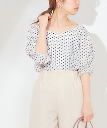 natural couture | ハートネックボリューム袖ブラウス(シャツ/ブラウス)