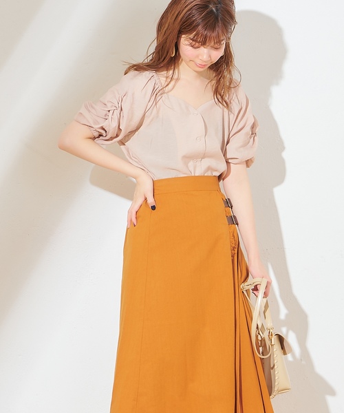 natural couture（ナチュラルクチュール）の「ハートネックボリューム袖ブラウス（シャツ/ブラウス・レディース・ベージュ/アイボリー/ドット/レンガ・FREE）」の9枚目の写真