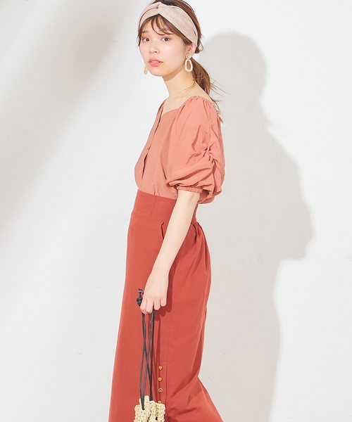 natural couture（ナチュラルクチュール）の「ハートネックボリューム袖ブラウス（シャツ/ブラウス・レディース・ベージュ/アイボリー/ドット/レンガ・FREE）」の15枚目の写真