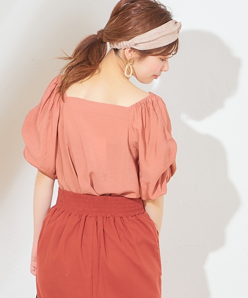 natural couture（ナチュラルクチュール）の「ハートネックボリューム袖ブラウス（シャツ/ブラウス・レディース・ベージュ/アイボリー/ドット/レンガ・FREE）」の16枚目の写真