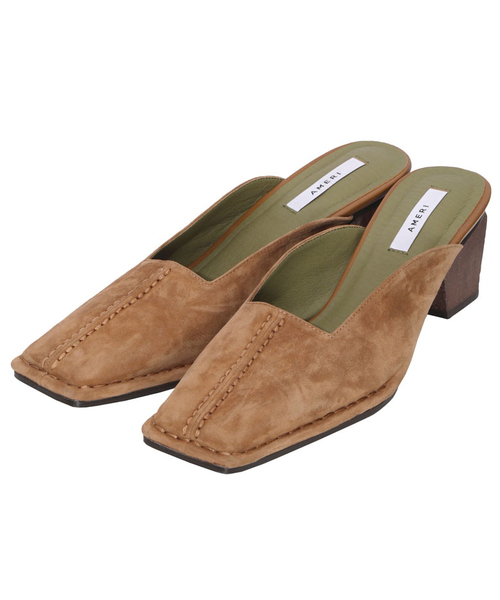 STITCH QUADRANGLE TOE MULE