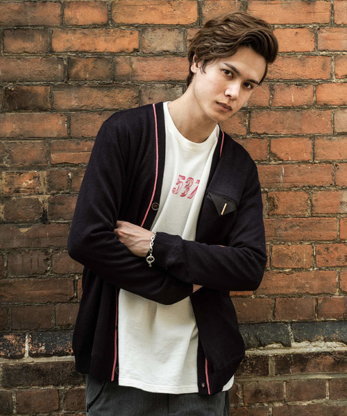 glamb（グラム）の「CLUB reversible cardigan / クラブリバーシブルカーディガン（カーディガン/ボレロ・メンズ・ブラック/ネイビー/レッド・0/1/2/3/4）」の2枚目の写真