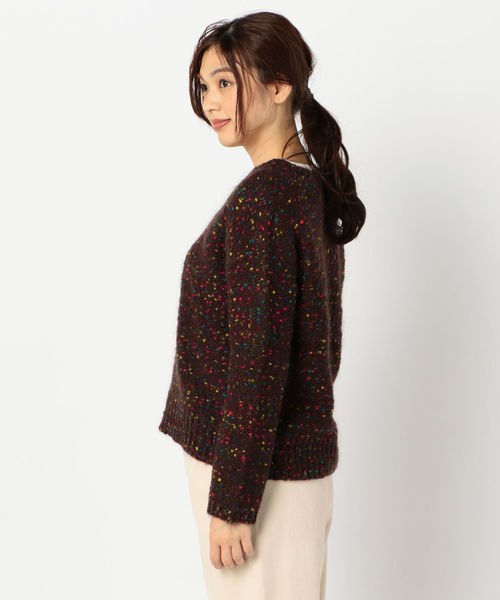 fredy repit（フレディレピ）の「カラーネップモヘヤＶネックプルオーバーニット（ニット/セーター・レディース・オフホワイト/ダークブラウン/イエロー・38）」の5枚目の写真
