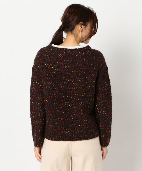 ニット セーター モヘヤビンテージ Vネックプルオーバー レディース fredy repit（フレディレピ）の「カラーネップモヘヤVネック