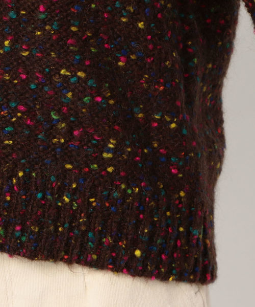 fredy repit（フレディレピ）の「カラーネップモヘヤＶネックプルオーバーニット（ニット/セーター・レディース・オフホワイト/ダークブラウン/イエロー・38）」の9枚目の写真