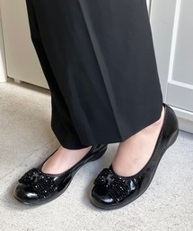 日本製 バレエシューズ スパンコール リボン パンプス