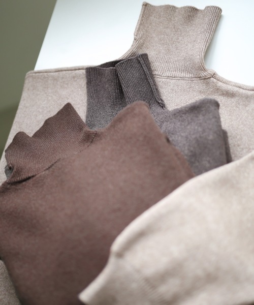 select MOCA(セレクトモカ)の「ドロップショルダーハイゲージタートルニット/肉厚ハイネックリブスリーブニット(ニット/セーター・レディース・ブラウン/ベージュ/チャコールグレー・FREE)」の21枚目の写真