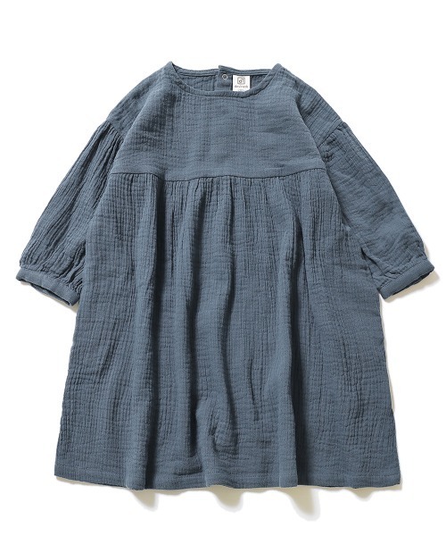 devirock(デビロック)の「ダブルガーゼ長袖ワンピース(ワンピース・キッズ・ダークベージュ/パープル系その他/モカ/スミクロ/ブルーグレー/レッド系その他・110cm/140cm/130cm/120cm/100cm/160cm/150cm)」の14枚目の写真