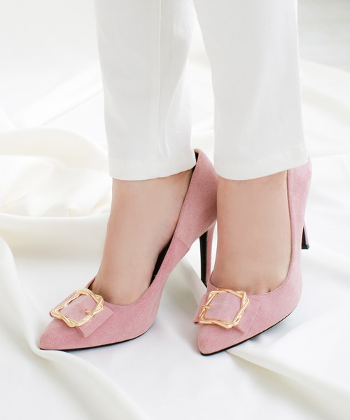 Julia Boutique（ジュリアブティック）の「バックル付きスエードヒールパンプス/550117（パンプス・レディース・ブラック/ピンク/ブルー/アイボリー/ベージュ/ブラック系その他/ラベンダー/ホワイト系その他・LL/3L/S/M/L/5L/4L）」の8枚目の写真