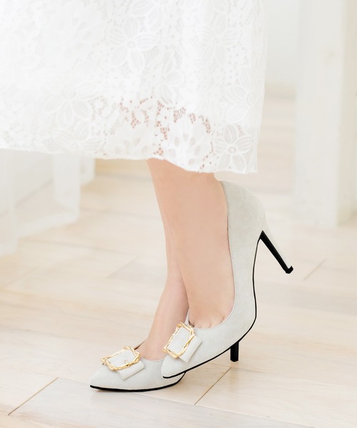 Julia Boutique（ジュリアブティック）の「バックル付きスエードヒールパンプス/550117（パンプス・レディース・ブラック/ピンク/ブルー/アイボリー/ベージュ/ブラック系その他/ラベンダー/ホワイト系その他・LL/3L/S/M/L/5L/4L）」の22枚目の写真