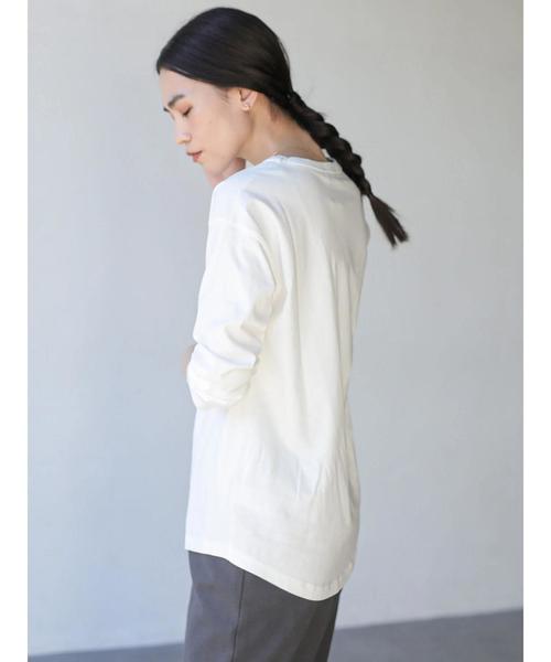 AMERICAN HOLIC(アメリカンホリック)の「裾ラウンドカットチュニック *〇(Tシャツ/カットソー・レディース・オフホワイト・L/M)」の2枚目の写真