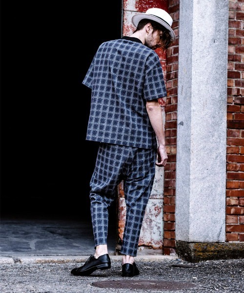 NO ID.（ノーアイディ）の「mp7959-ｼｱｻｯｶｰﾁｪｯｸｱﾝｸﾙﾄﾗｳｻﾞｰｽﾞ パンツ（その他パンツ・メンズ・ブラック/ネイビー・1/2/3）」の19枚目の写真