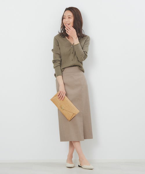 FONCE（フォンセ）の「リネン混ハイテンションタイトスカート 