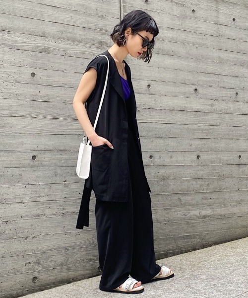 PAGEBOY（ページボーイ）の「セットアップ モードジレ（その他アウター・レディース・ライトブルー/ブラック・FREE）」の5枚目の写真