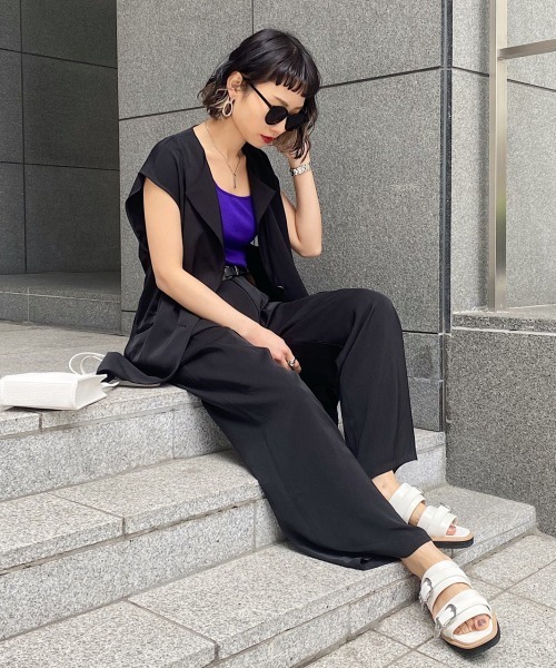 PAGEBOY（ページボーイ）の「セットアップ モードジレ（その他アウター・レディース・ライトブルー/ブラック・FREE）」の6枚目の写真