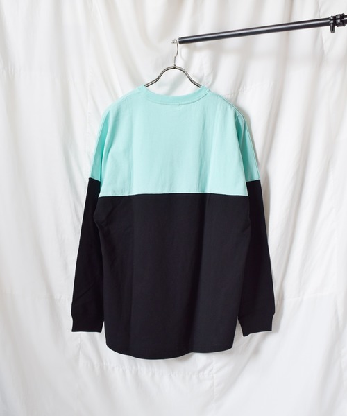 TRAP/U （トラップユー）の「《TRAP/U》バイカラードロップショルダー長袖Tシャツ（Tシャツ/カットソー・レディース・ブラック/ミント/ベージュ/カーキ・LARGE/MEDIUM）」の7枚目の写真