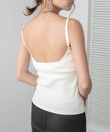 【WEB限定】カットリブカップ付きバックオープンキャミ