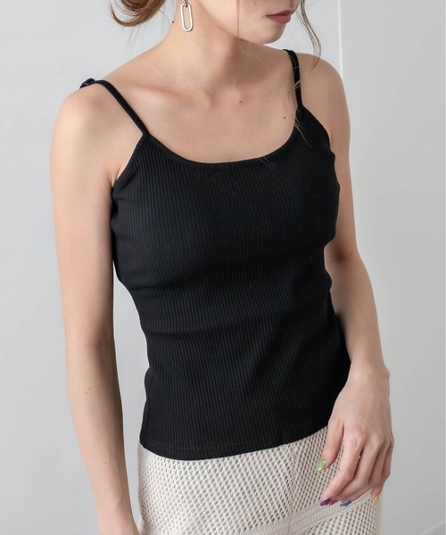 RASVOA(ラスボア)の「【WEB限定】カットリブカップ付きバックオープンキャミ(キャミソール・レディース・ブルー/オフホワイト/グリーン/ブラック・FREE)」の7枚目の写真