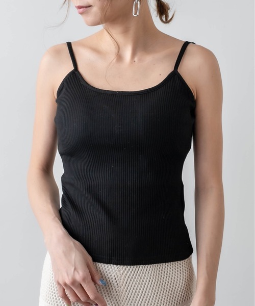 RASVOA(ラスボア)の「【WEB限定】カットリブカップ付きバックオープンキャミ(キャミソール・レディース・ブルー/オフホワイト/グリーン/ブラック・FREE)」の8枚目の写真