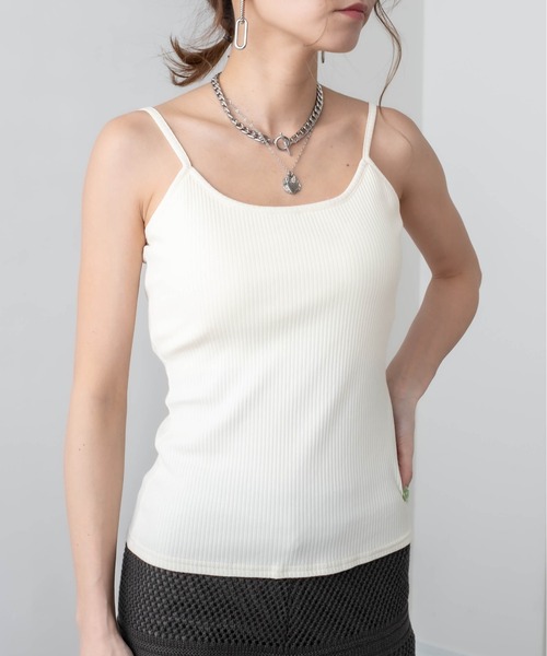 RASVOA(ラスボア)の「【WEB限定】カットリブカップ付きバックオープンキャミ(キャミソール・レディース・ブルー/オフホワイト/グリーン/ブラック・FREE)」の11枚目の写真