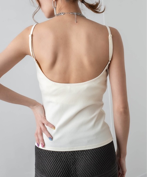 RASVOA(ラスボア)の「【WEB限定】カットリブカップ付きバックオープンキャミ(キャミソール・レディース・ブルー/オフホワイト/グリーン/ブラック・FREE)」の12枚目の写真