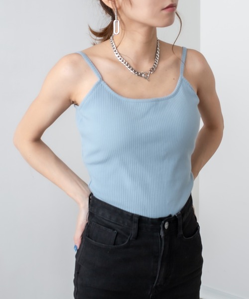 RASVOA(ラスボア)の「【WEB限定】カットリブカップ付きバックオープンキャミ(キャミソール・レディース・ブルー/オフホワイト/グリーン/ブラック・FREE)」の15枚目の写真