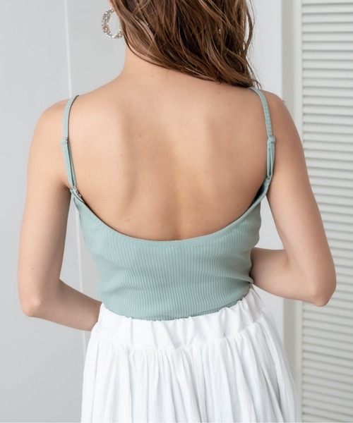 RASVOA(ラスボア)の「【WEB限定】カットリブカップ付きバックオープンキャミ(キャミソール・レディース・ブルー/オフホワイト/グリーン/ブラック・FREE)」の22枚目の写真