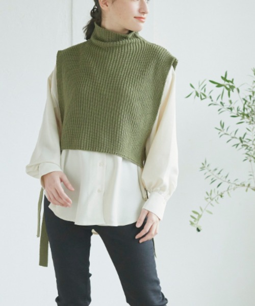 LIPSTAR（リップスター）の「【セット商品】タートルネックベスト&ボリュームブラウス（ニット/セーター・レディース・オフホワイト/ブラック/ベージュ・M）」の15枚目の写真