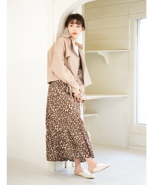 いちごプロフィール必読キャンディースリーブショートトレンチコート キャンディースリーブショートトレンチコート【洗濯機洗い可/撥水