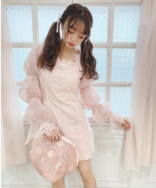 Swankiss スワンキス TC furfur flower O/P ホワイト Swankiss（スワンキス）の「TC furfur flower O/P（ワンピース