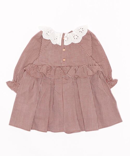 StompStamp（ストンプスタンプ）の「Coquette コケット　C131006 ﾚｰｽﾌﾘﾙ襟OP（ワンピース・キッズ・ブラウン・130cm/110cm/90cm/120cm/80ｃｍ/100cm）」の2枚目の写真