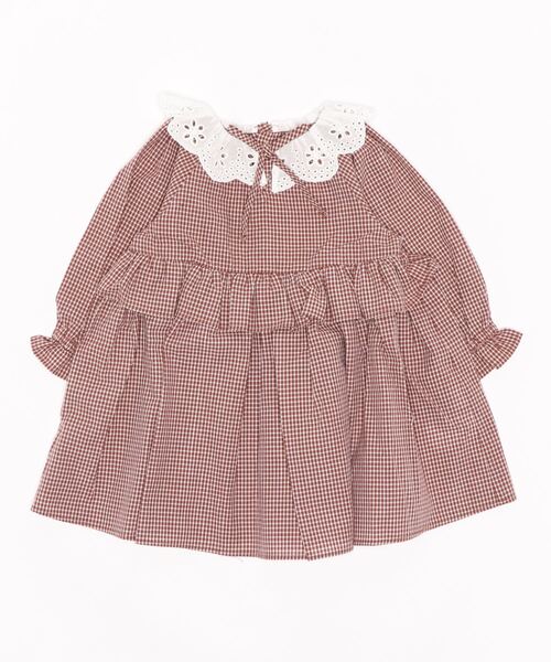 StompStamp（ストンプスタンプ）の「Coquette コケット　C131006 ﾚｰｽﾌﾘﾙ襟OP（ワンピース・キッズ・ブラウン・130cm/110cm/90cm/120cm/80ｃｍ/100cm）」の8枚目の写真