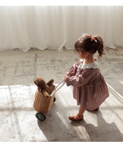 StompStamp（ストンプスタンプ）の「Coquette コケット　C131006 ﾚｰｽﾌﾘﾙ襟OP（ワンピース・キッズ・ブラウン・130cm/110cm/90cm/120cm/80ｃｍ/100cm）」の4枚目の写真