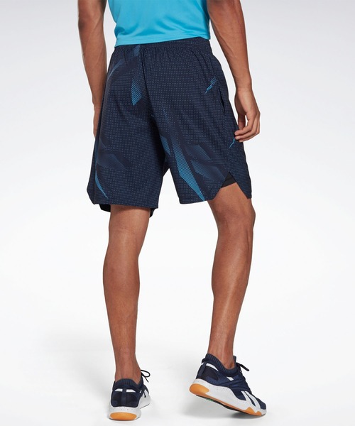 Reebok(リーボック)の「ワークアウト レディ オールオーバー プリント ショーツ / Workout Ready Allover Print Shorts(その他パンツ・メンズ・ネイビー・SMALL/MEDIUM/LARGE/X-LARGE/XX-LARGE)」の2枚目の写真