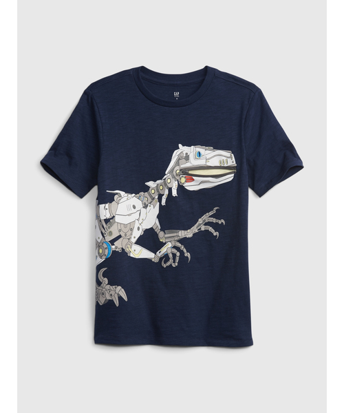 セール】恐竜ファスナー グラフィックtシャツ (キッズ)（Tシャツ